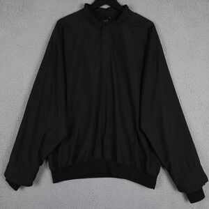 Zero Restriction Windbreaker Men Large Black 1/4 Snap Pullover Lined Golf Jacket